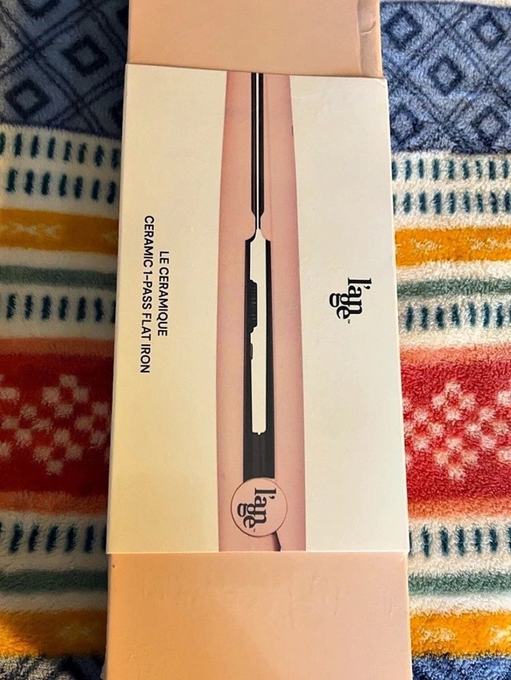 Lange The High Five Le Mechanique Ceramic 1.25" Flat Iron Pink & White NWT